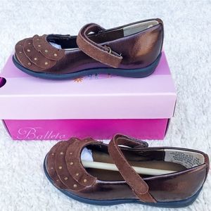 Balleto Girls Victoria Brown Leather Dress Shoes